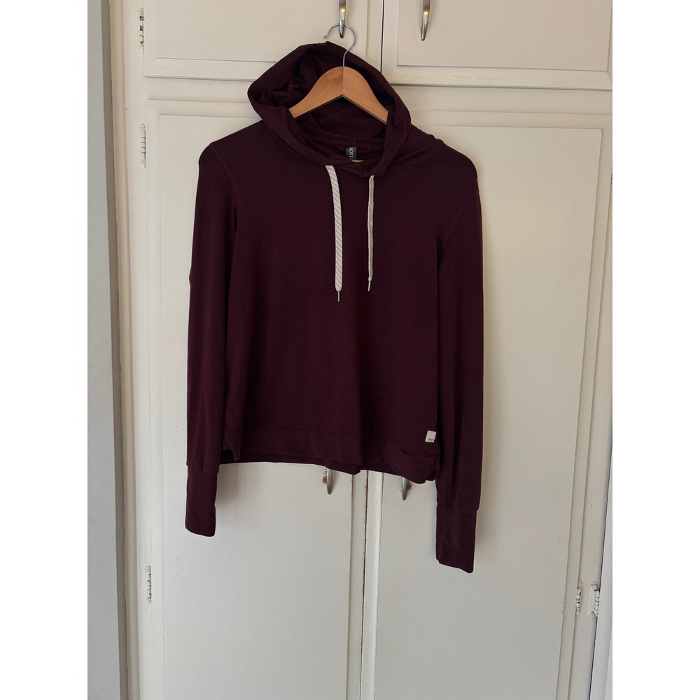 Vuori Halo Essential Hoodie Womens Medium Burgundy DreamKnit Pullover VW226